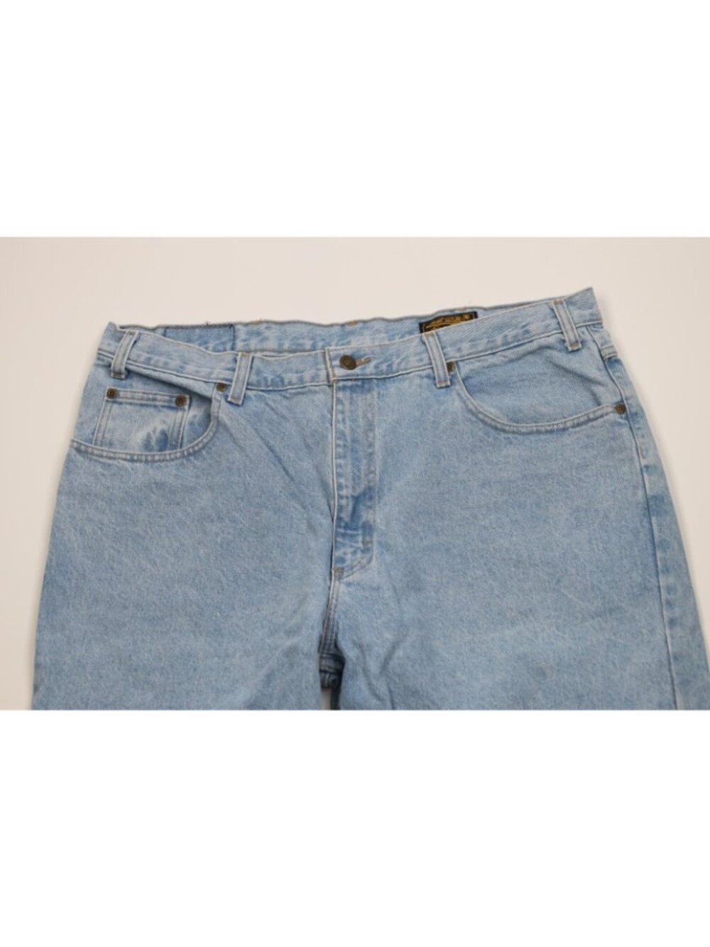 Vintage 90s Eddie Bauer Mens 40x30 Distressed Baggy Fit Tapered Leg Jeans Blue - Picture 2 of 14